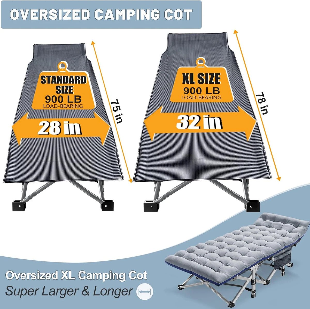 Folding Camping Cot with Carry Bag Z701478